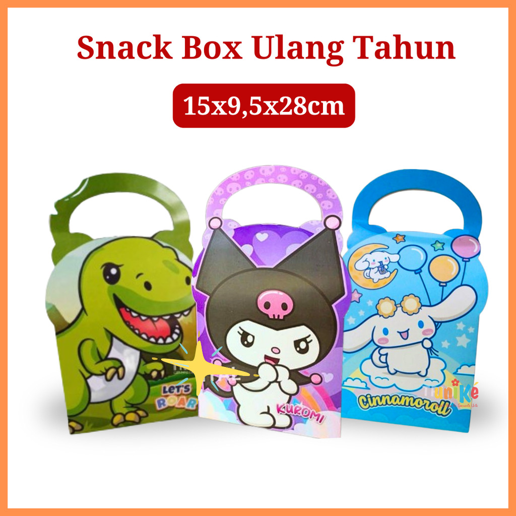 

Kotak Snack Box Ulang Tahun / Gable Box Duplex / Bingkisan Hampers Lebaran Anak Souvenir Ultah