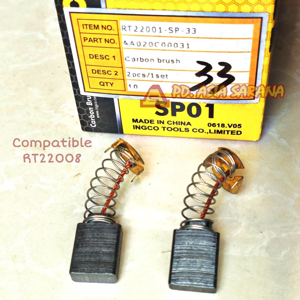 Carbon Brush RT22001-SP-33 INGCO Mesin Router Profil Arang AA020C00031