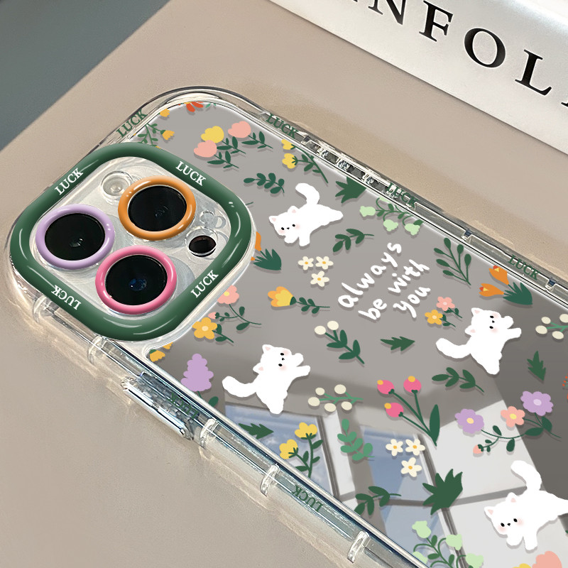 Anak Kucing Bunga Yang Lucu case Hp Iphone 11 Pro Max Xs Xr 12 13 14 15 Plus