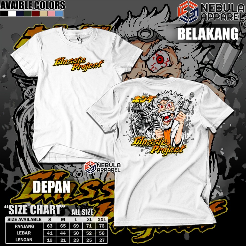 Baju Kaos Atasan Pria Engine Classic Project Ragat Honda Gank Herex Gl 100 Gl100 Max Pro Distro Orig