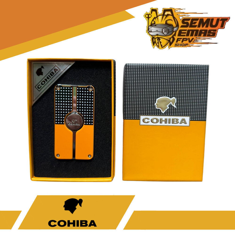 Cohiba COB001 Yellow Triple Torch Cigar Lighter Korek Cerutu