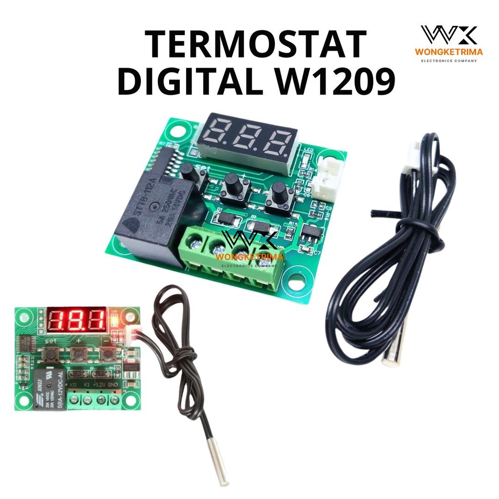 Termostat digital pengatur suhu/temperatur otomatis model w1209