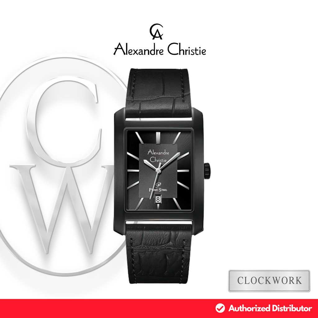 Jam Tangan Pria Alexandre Christie Primo Steel AC 1019 MDLIPBA Kulit Classic Minimalis Vintage Hitam