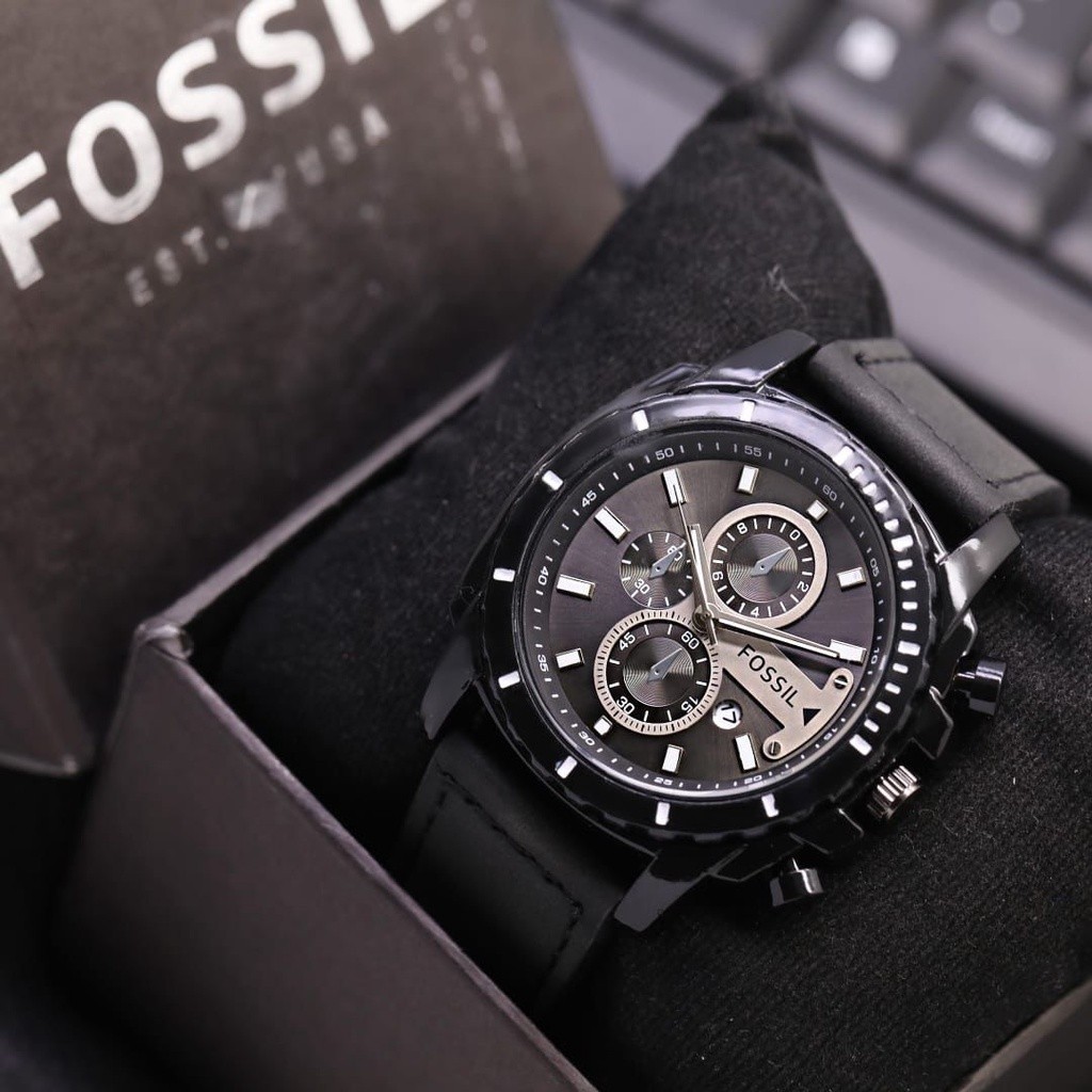 Jam Tangan Pria Kulit & Rantai Fsl099N Free Box Ori 3 Varian Terbaru Tanggal Aktif & Free Baterai ( 
