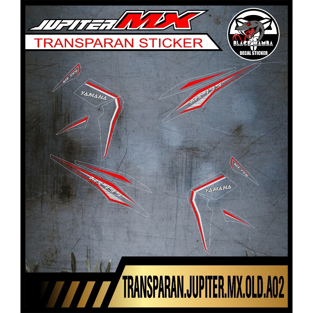 Striping  TRANSPARAN JUPITER MX OLD STICKER TRANSPARAN YAMAHA JUPITER MX OLD code A02
