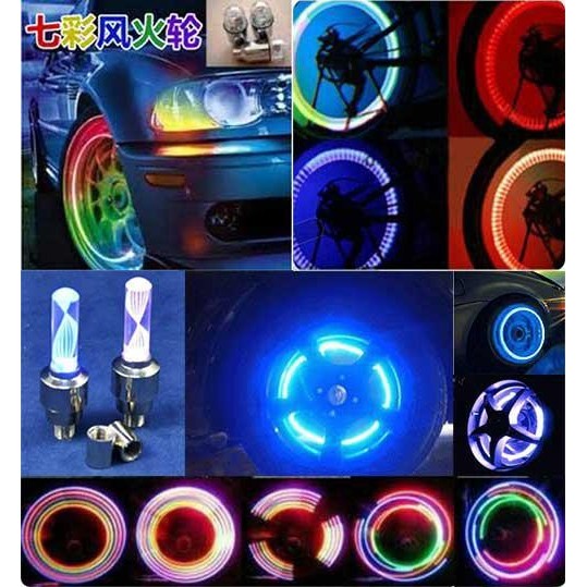 

Tutup Pentil LED Ban Motor Mobil Sepeda Warna Warni Car Tyre Wheel LED