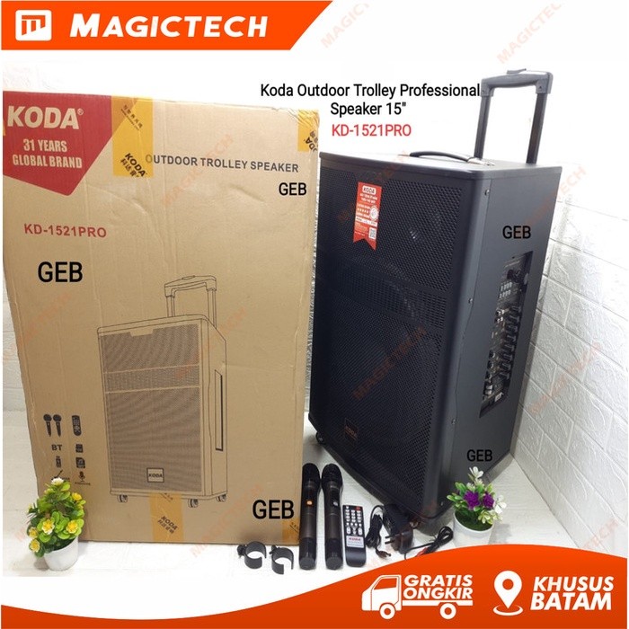 SPEAKER PORTABLE BLUETOOTH KARAOKE KODA KD-1521PRO 15" / 15 INCH