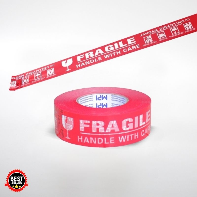 

Lakban Fragile Merah Handle With Care 300 yard x 48mm Isolasi Jangan Dibanting MPI