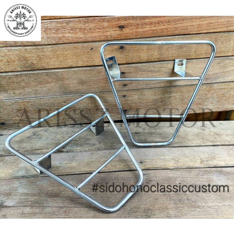 Dudukan tas begel samping honda win win100 side bag samping honda win100 Premium Arissz Motor