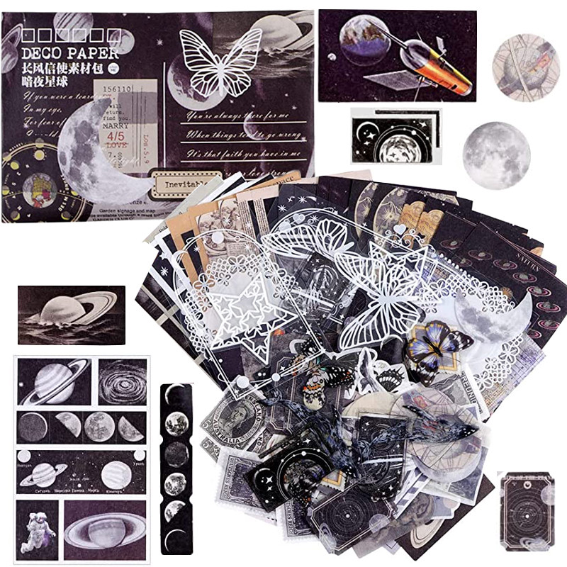 

100Pcs Scrapbooking Supplies Journaling Vintage Scrapbook Stickers DIY Retro Collection Paper Decals for Art Craft Journaling