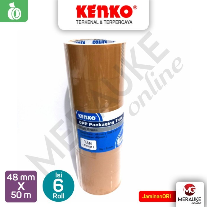 

OPP Lakban KENKO 48 mm x 50 m Coklat (1 Slop: 6 Rol)