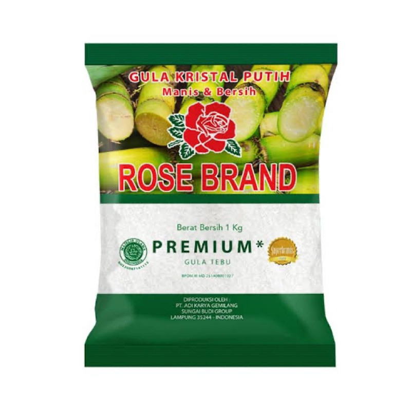 

Gula Pasir Rose Brand Kemasan Hijau Premium 1 kg - Gula Kristal Putih Manis & Bersih
