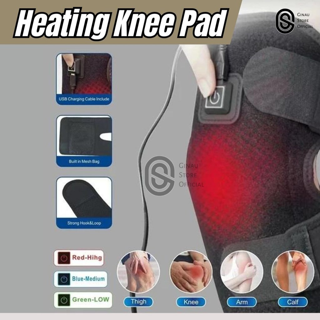 Deker Kaki Decker Lutut Terapi Kesehatan Pemanas Elektrik Knee Pad Heating USB