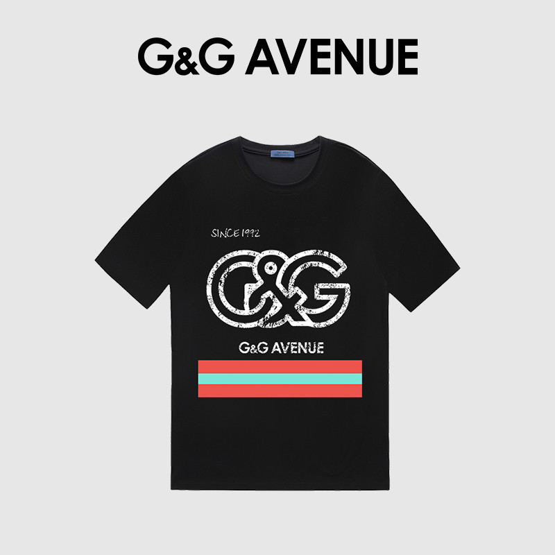 T-Shirt KAOS GUCCI Berwarna Hitam, Pria dan Wanita dengan Atasan Putih yang Elegan dan Kerah Bulat