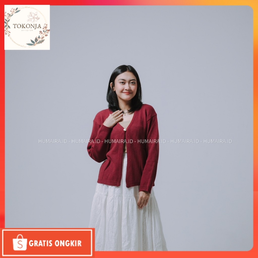 Cardigan Korea / MANJA Crop Cardigan Rajut atasan wanita korean style