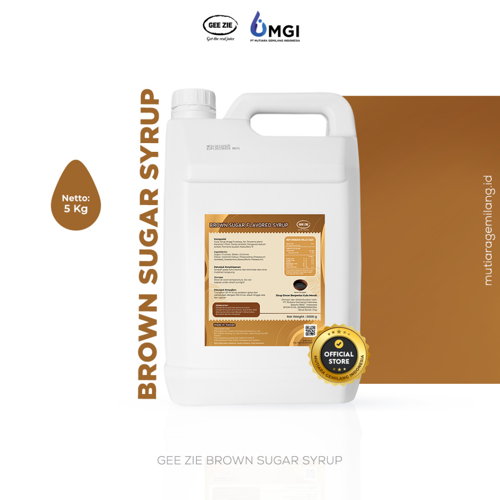 

. Gee Zie BROWN SUGAR SYRUP 5 KG - Gee Zie Comefood Gula Aren Cair / Brown Sugar Syrup Signature Premium Import 6kg