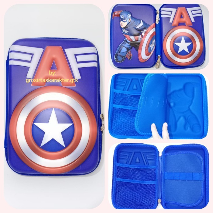 

[Promo] Tempat Pensil Eva 3D Timbul Depan Belakang Import Replika Smiggle - Captain America
