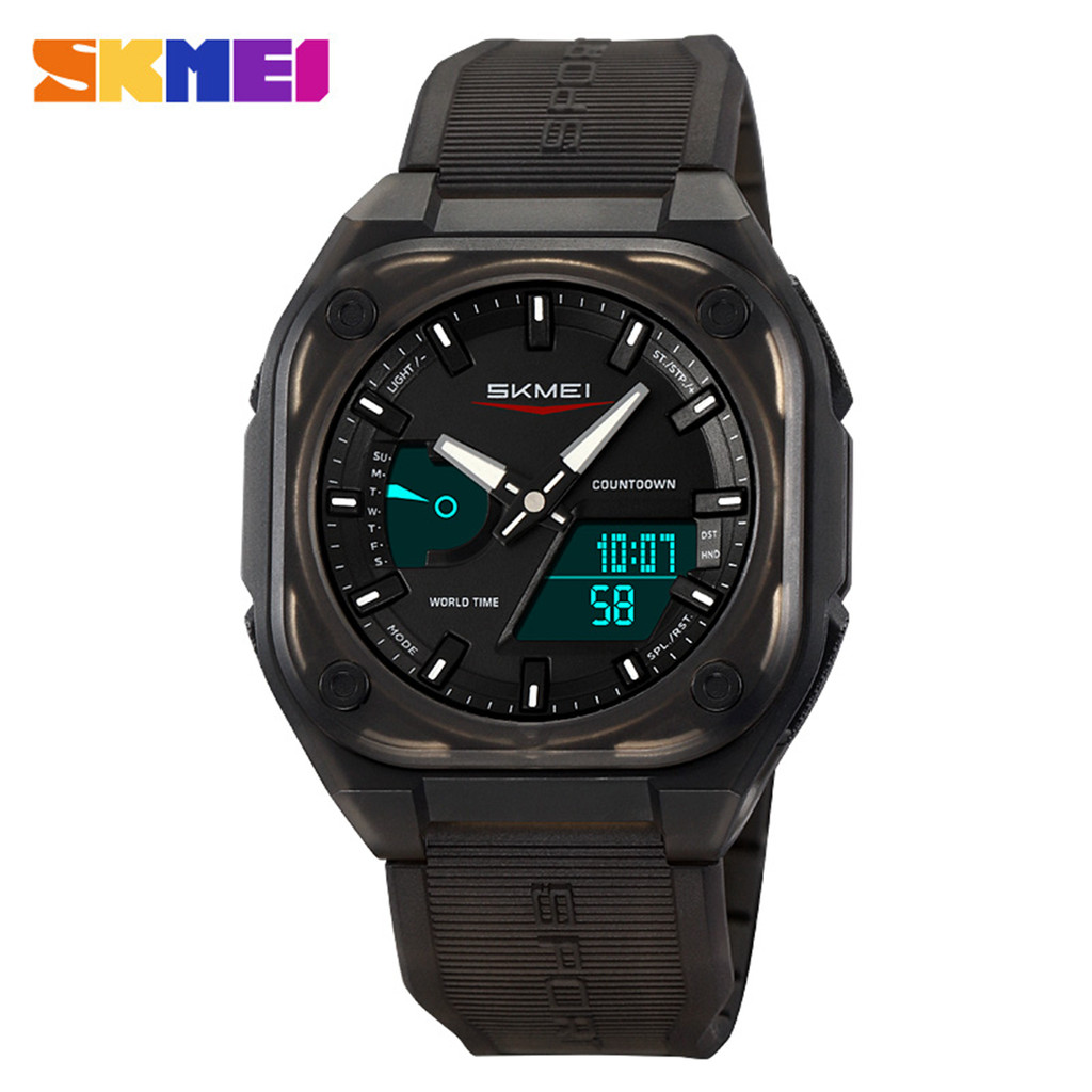 SKMEI 2328 Jam Tangan Pria Digital Analog Sport Watch World Time Anti Air 5 Bar MGOS