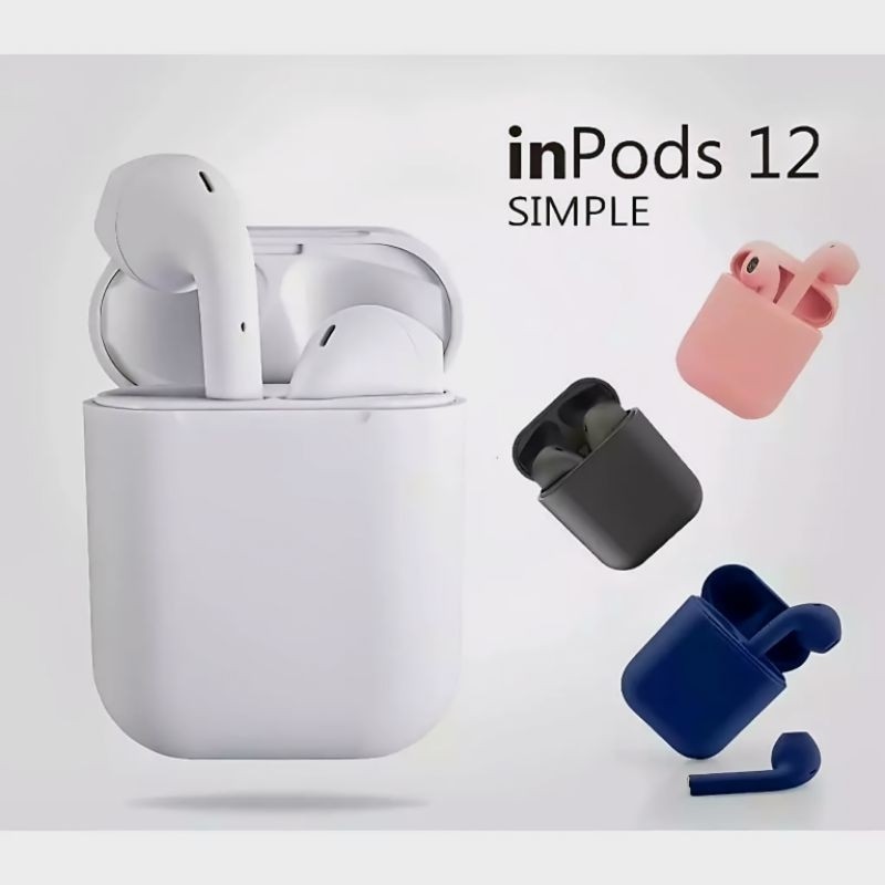 INPODS 12 SIMPLE Hi-Fi Sound Bisa Rename Earphone Bluetooth 5.0 Noise Cancelling On-ear Best Seller
