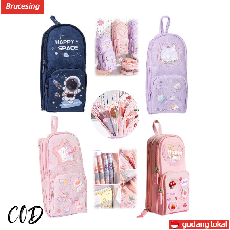 

Tas Pensil Karakter 3D Dekorasi Glitter Kapasitas Besar Versi Korea Model Lucu Tas Pensil