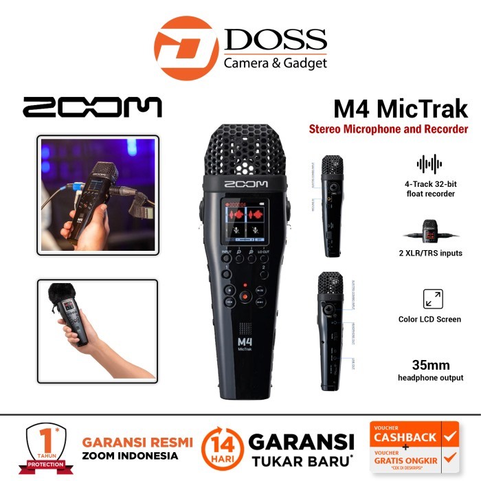 Zoom M4 MicTrak Stereo Microphone and Recorder Mic