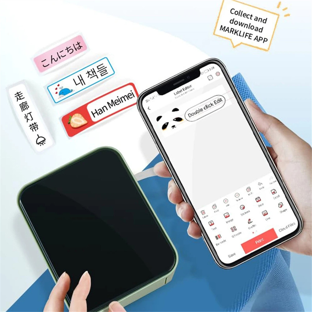 P15 Portable Mini Sticker BT Printer Thermal UV Printer Stickers Without Ink Self-Adhesive As D11 D1