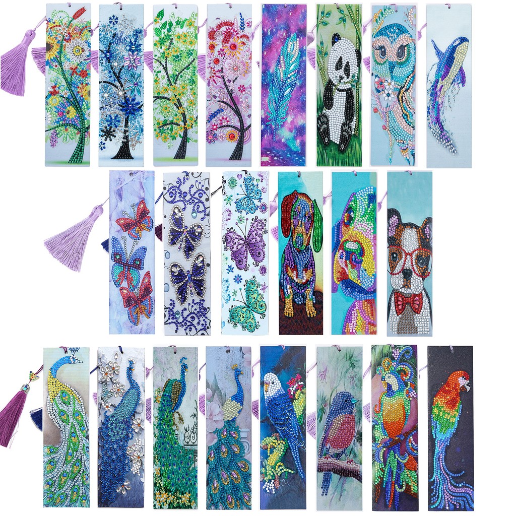 

Diamond Art Painting Bookmark Diamond Art Bookmarks Cross Stitch Embroidery Kit Special Shaped Drill for Adults DIY Art Craft