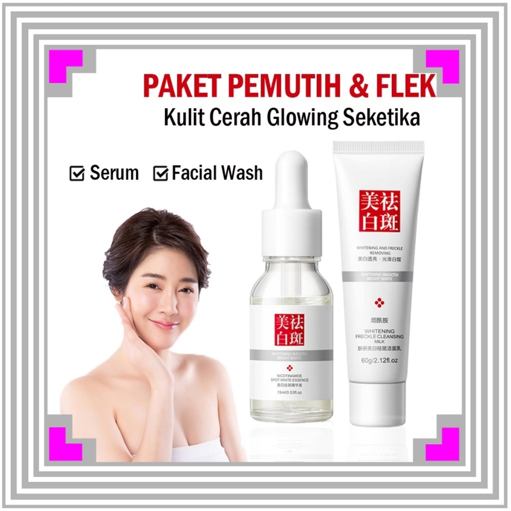 [ PAKETAN ] Fuyan Pembersih Wajah & Serum Whitening Remove Dark Spot Nicotinamide Cream
