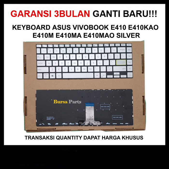 Keyboard Asus Vivobook E410 E410kao E410m E410ma E410mao Silver .