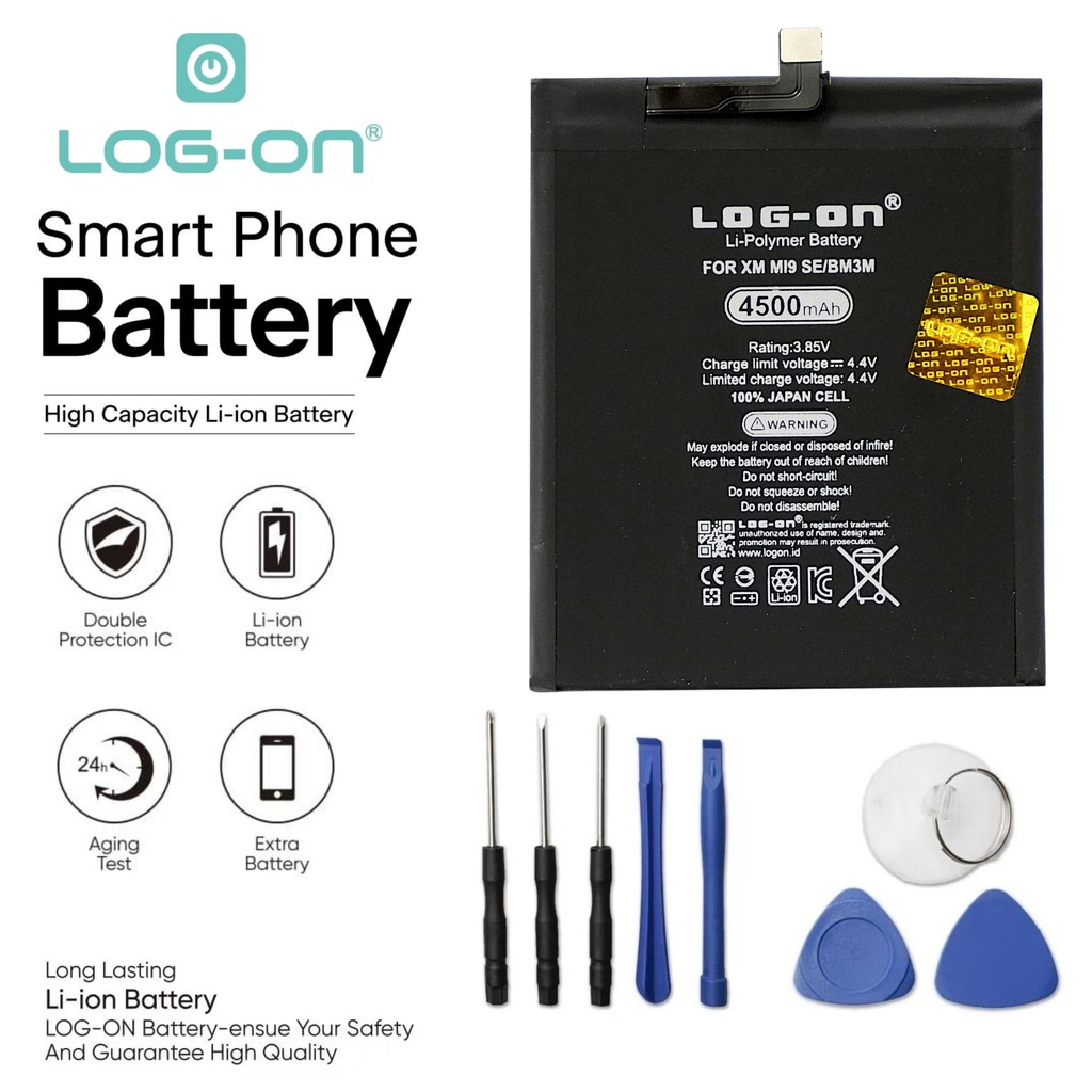 Baterai Log on BM3M Untuk Xiaomi 9 SE / MI9 SE Kapasitas  4500mAh Original 1 Tahun Garansi Battery B