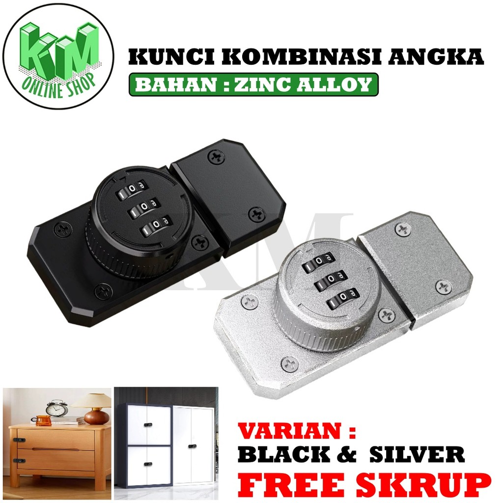 Kunci Lemari Pintu Rumah 3 Digit Kunci Slot Pintu Geser Dengan Baut