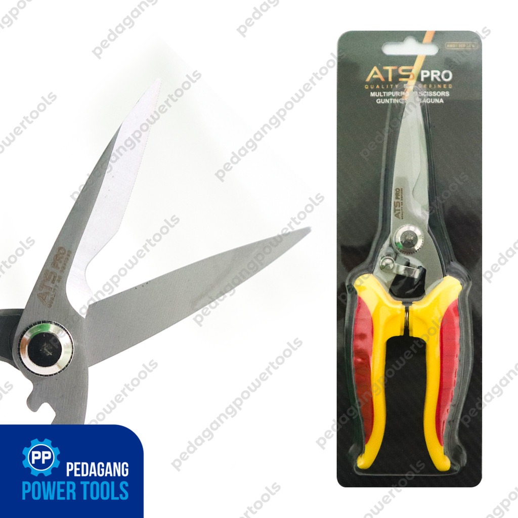 

ATS PRO AMS1 Gunting Serbaguna 8" Alat Potong Seng Hollow Dahan Kain Kertas Kulit Scissors