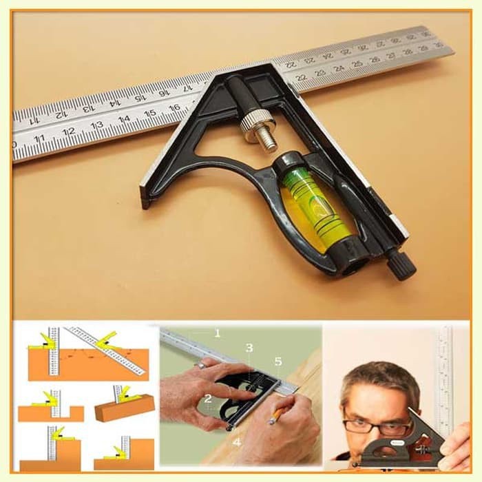 

SL [TECHNICALSTUFF] - Taffware Mistar Penggaris Siku Tukang Multifungsi - ZEAST - Black is