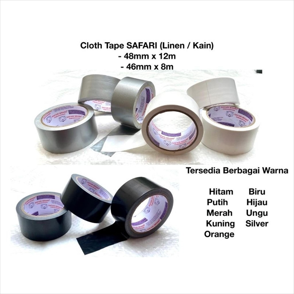 

Cloth Tape Isolasi Solasi Solatip Selotip Linen Kain Safari Brand