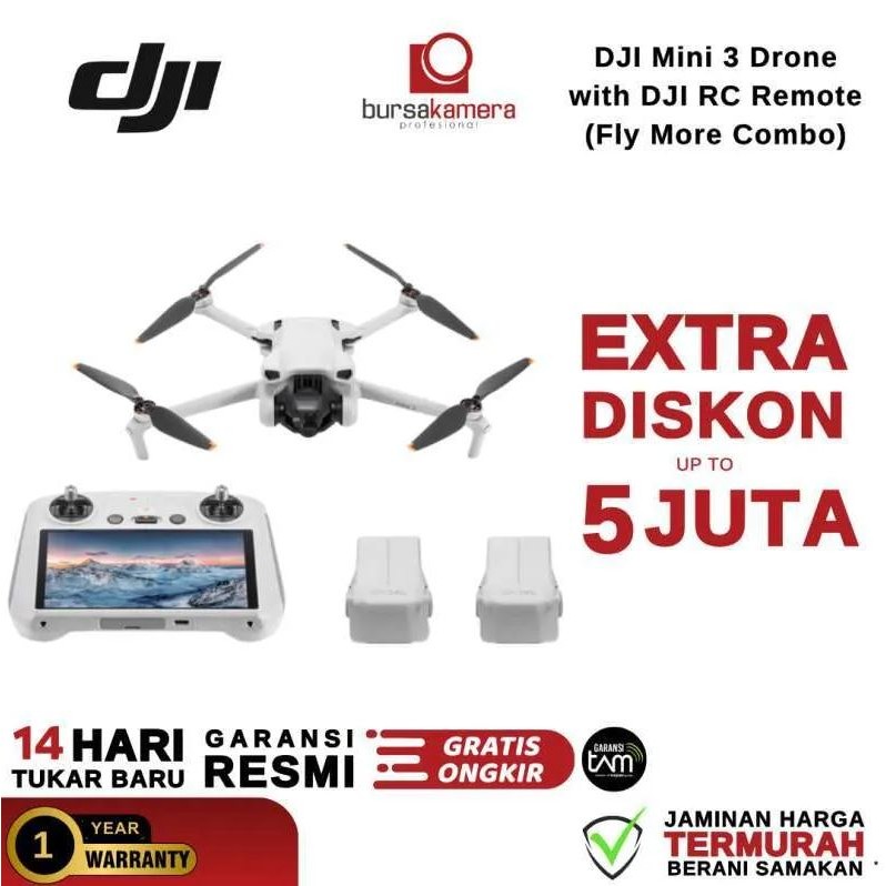 DJI Mini 3 Fly More Combo RC DJI Mini 3 Combo Drone DJI Mini 3 GARANSI RESMI