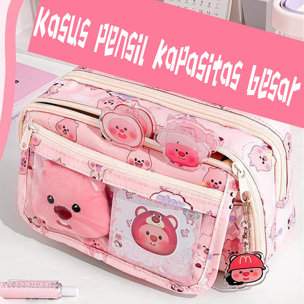 

Pasukan Sekolah Loopy Aesthetic Untuk Anak Tas Pena Tempat Pencil Kapasitas Besar Tempat Alat Tulis Tas Pensil Kotak Pensil
