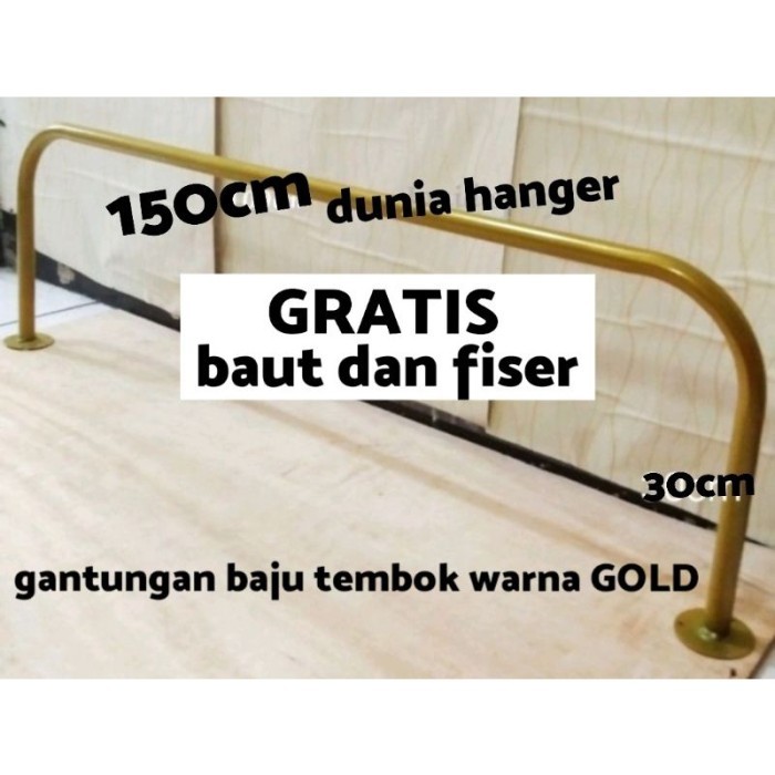 Anjani Gawang Baju TEMBOK 150cm WARNA GOLD FREE BAUT & FISER