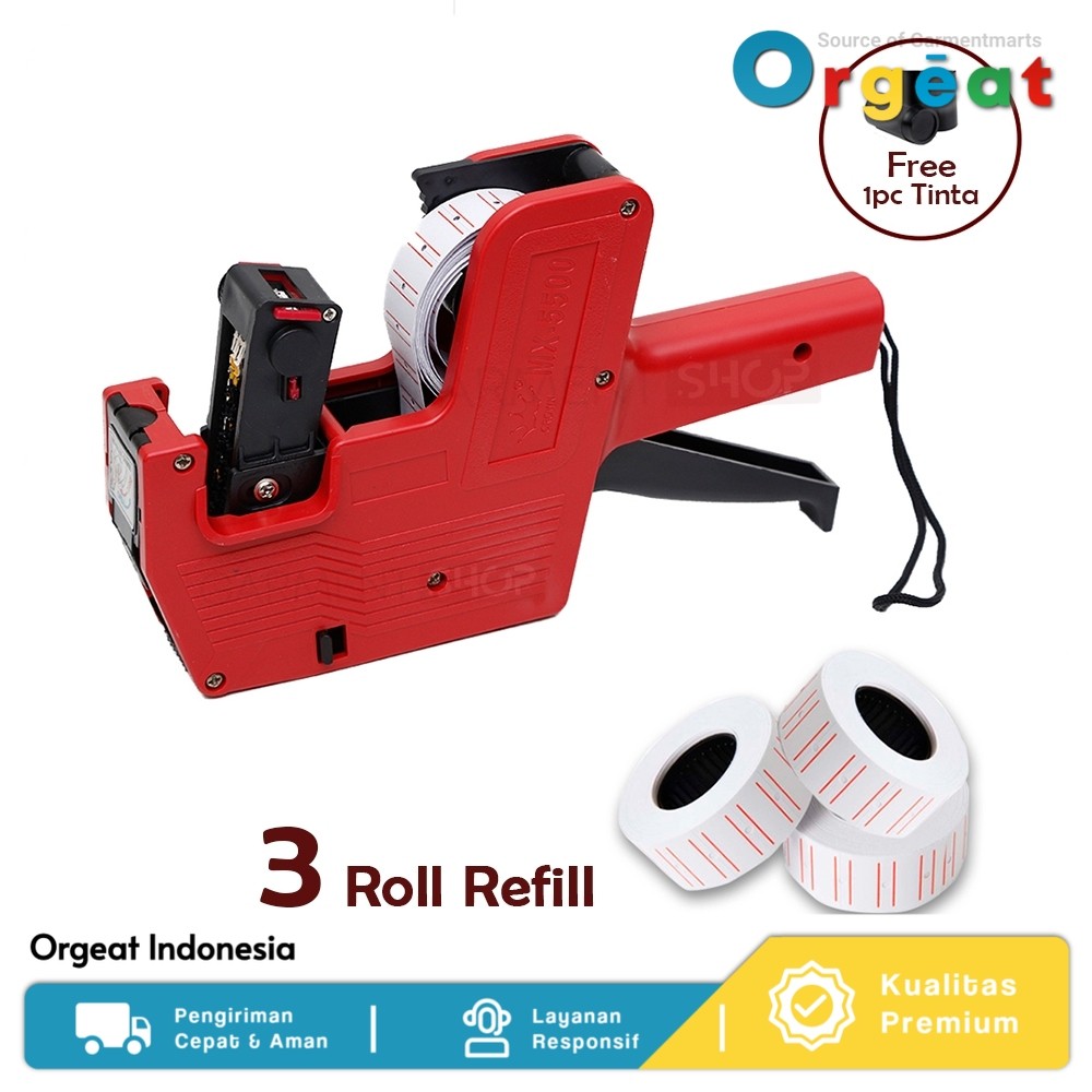 

ALAT LABEL HARGA PRICE LABELLER M5500 & 3 ROLL Original Orgeat Indonesia