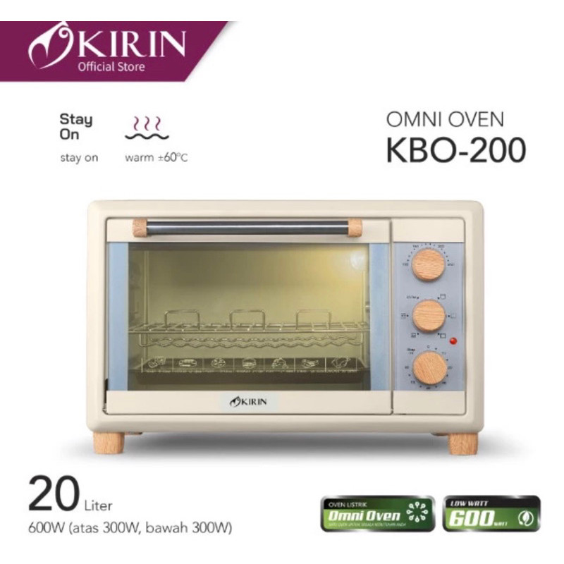 Kirin Oven Listrik Omni 20 Liter Low Watt KBO200 Oven Listrik Kirin 20L KBO 200