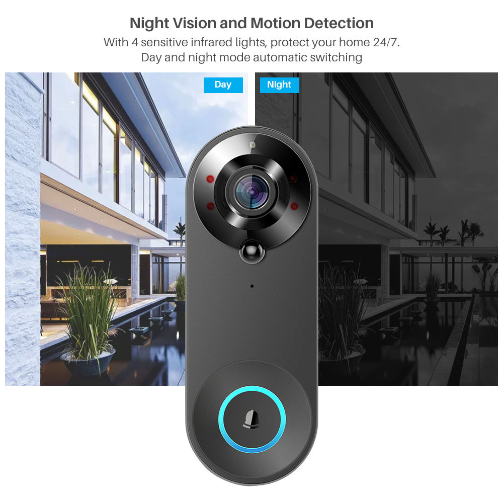 1080P Smart WiFI Video Doorbell Smart Home Video Intercom Doorbell Camera SmartLife APP Works With G
