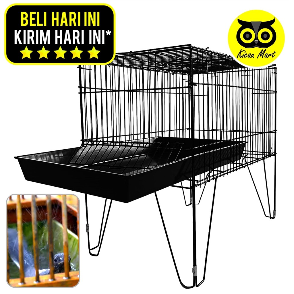 FG02SD Bak Keramba Mandi Burung Coating Bold Tempat Alas Mandi Burung Sangkar Kandang Burung Besi St
