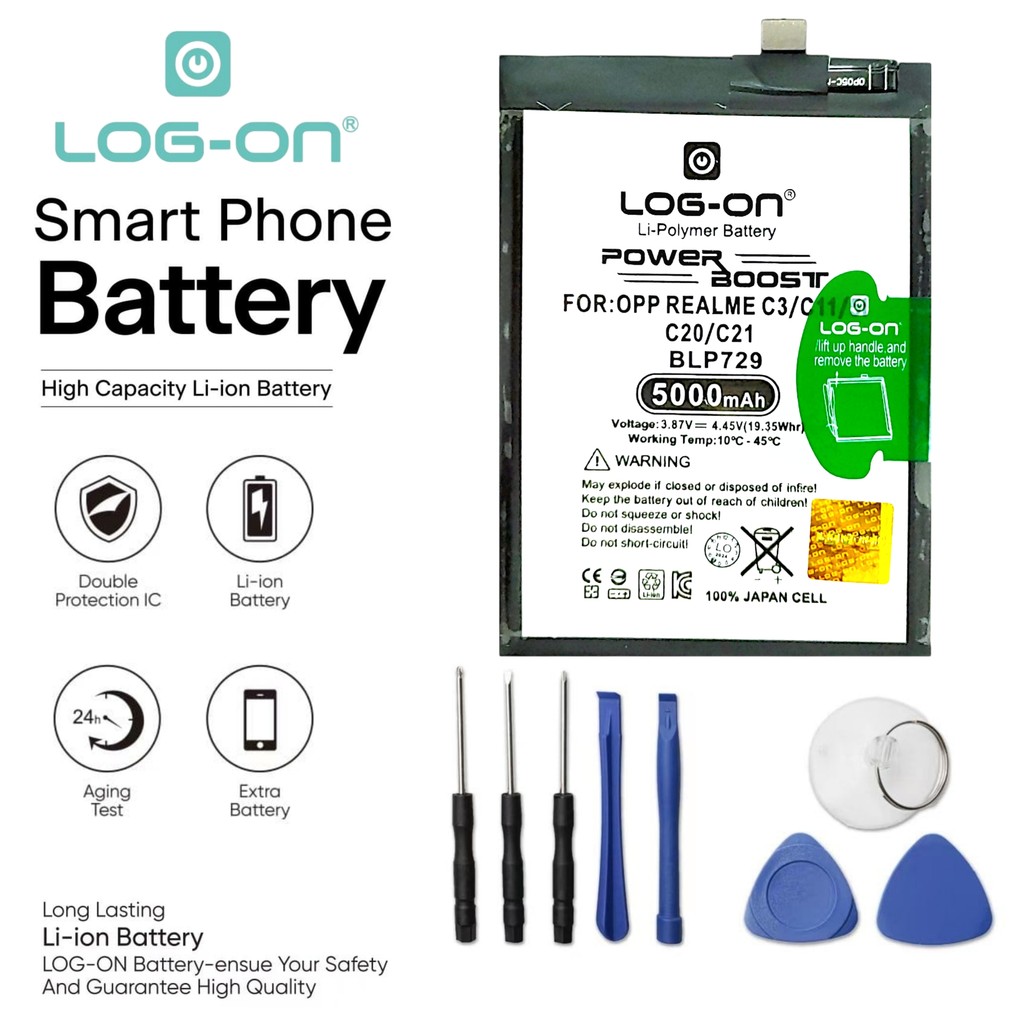 Log On - BLP729 Oppo Realme C3 Power Boost Double IC Battery Baterai