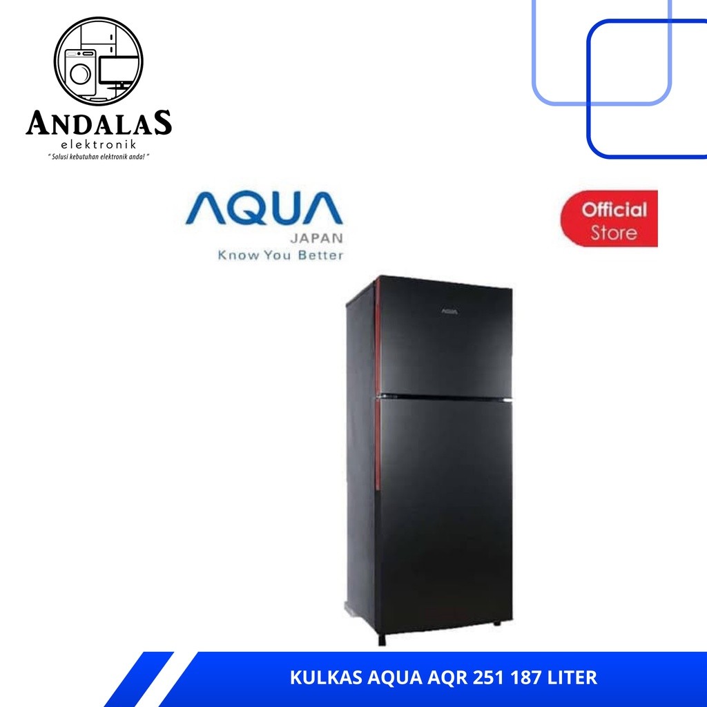 KULKAS AQUA JAPAN 2 PINTU AQR-D251AQRD 251 / LEMARI ES 2 PINTU AQUA JAPAN LOW WATT GARANSI RESMI