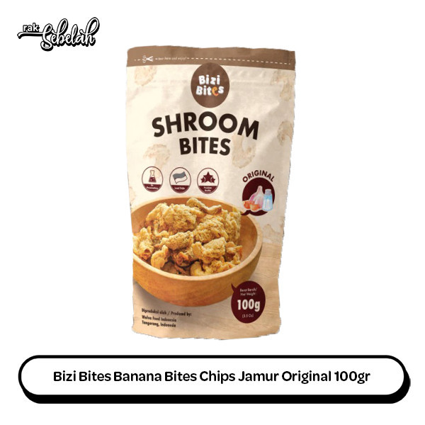 

Bizi Bites SHROOM BITES Chips Original 100g - Keripik Jamur Tanpa Pengawet | Rendah Lemak | Rak Sebelah