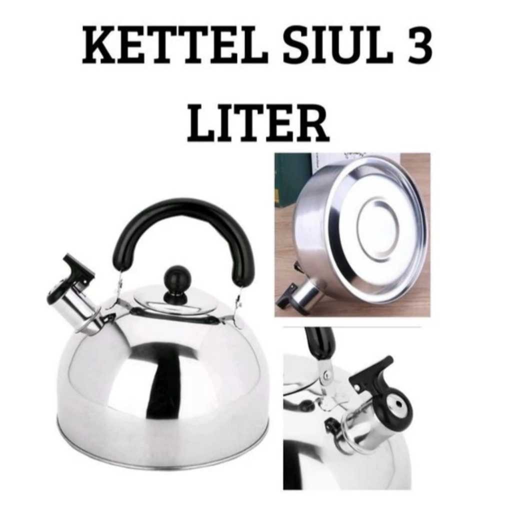 Teko Siul Bunyi Stainless 3 Liter Pemanas Air Kettle Ketel