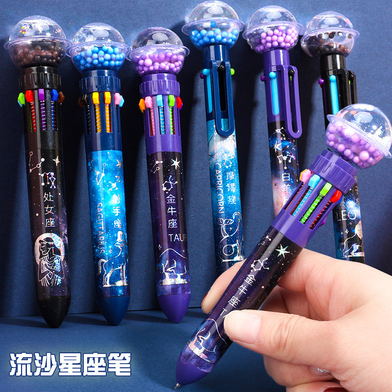 

Dua Belas Konstelasi Pena Multiwarna Pasir Apung 10 Warna/6 Warna Kreatif Multi-fungsi Spidol/Pena Pulpen Warna/Siswa