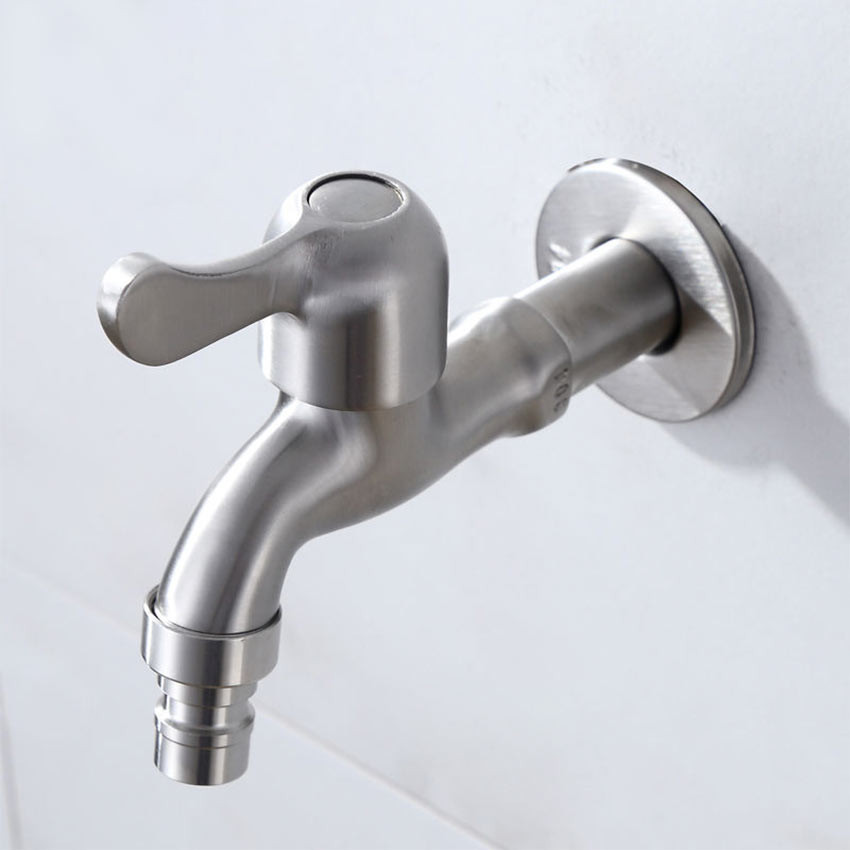 Kran Tembok Keran Air Kran Air Panjang Mesin Cuci Wastafel Stainless Steel plastik Tembok Cabang