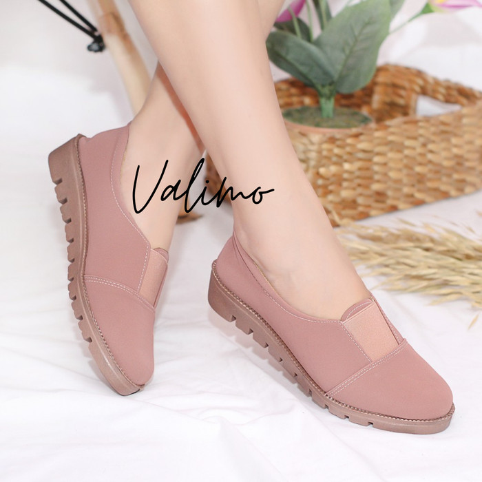 PROMO - SEPATU WANITA SLIP ON REZILIA - VALIMO - Merah Muda, 37