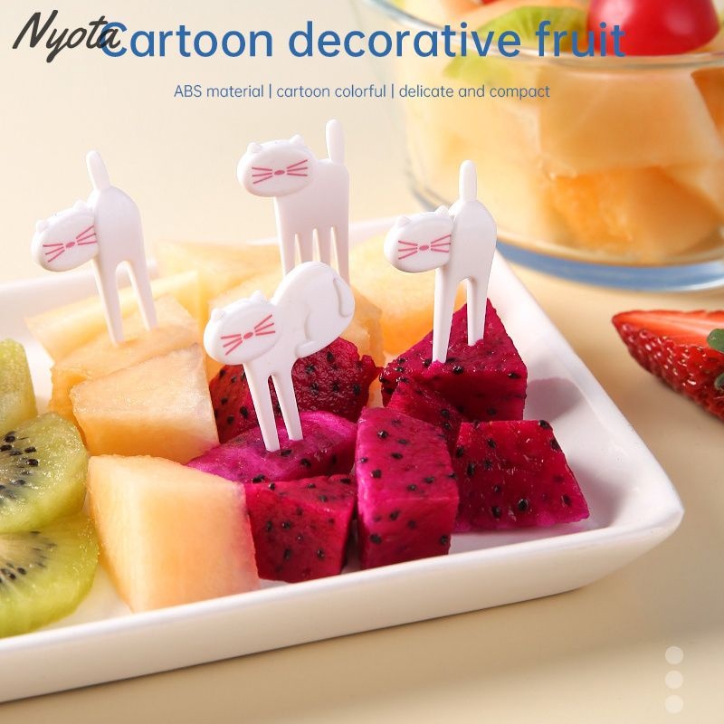 Nyota Garpu Buah Anak Kucing Kreatif Garpu Anak-anak Garpu Kue Hewan Kecil yang Lucu