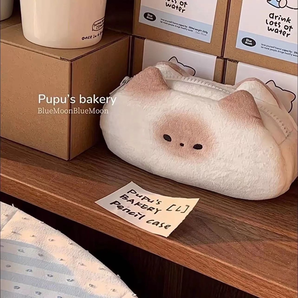 

[HARU] Marshmallow Kitty Series Pencil Case Tempat Penyimpanan Alat Tulis Kotak Pensil Pouch Serbaguna Tentengan Lucu